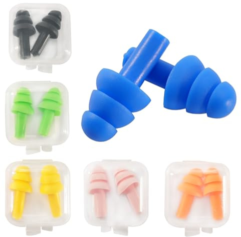 12PCS Bouchons D'oreille Souple Anti Bruit Avec Boîte, Reutilisable Boule Quies Silicone, Pour Dormir Protection Auditive Voyage Pour La Douche, La Natation, Le Travail