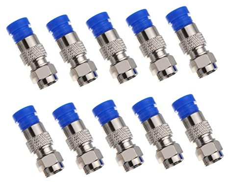 Veemoon Waterproof Compression f Coaxial Connector 75-5 Coax Plug Cable Adapter 10pcs for Tv Antenna Cable Supplies