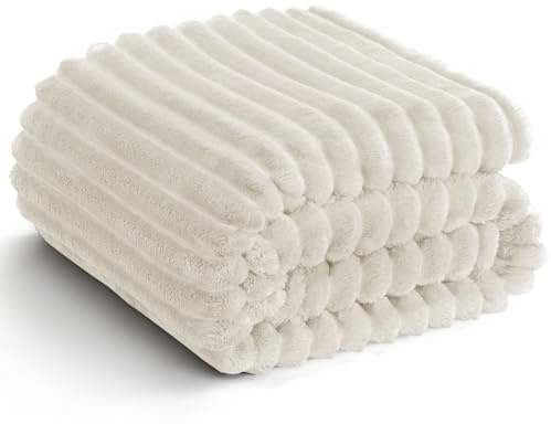 WAVVE Kuscheldecke Flauschig Decke, Fleecedecke, Sofadecke, Couchdecke, Weiche Flanell Wohndecke für Zimmer Deko, Sofaüberwurf, Wohn- & Kuscheldecken, XXL große Decke, 220x240 cm, Beige