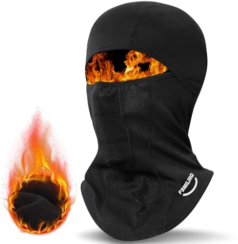 FSMILING Sturmhaube, Skimaske für Herren und Damen, schwarz, atmungsaktiv, Winter, Radfahren, Motorrad, Sturmhaube, Vollgesichtsabdeckung für Winter, Outdoor-Sport, Schwarz A, Einheitsgröße