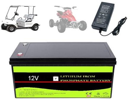 HJGHY 12V 100Ah 200Ah 300Ah 400Ah LifePo4 Battery Deep Cycles with 100A BMS Lithium Iron Phosphate Battery for Trolling Motor Solar Panels RV Boat Golf Cart Off Grid Applications,12V,100Ah