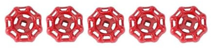 WAZUBC Ventil-Radgriffe, runder Radgriff, Wasserhahngriff, Absperrschieber, rotes Ventil, Handradventil, Ersatz-Wasserhahngriff (8 x 8 mm), 5 Stück