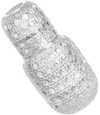 CIYODO Juego De 2 Jarras De Vidrio Para Agua Jarra Para Mesita De Noche Con Un Elegante Diseño En Relieve Para El Hogar O La Oficina