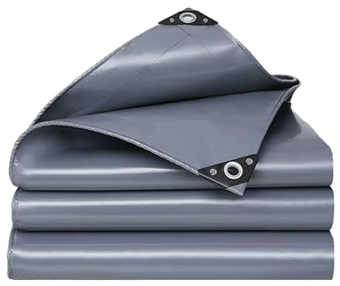 WLRHGl Bâche de Protection en PVC Bâche, 2.5 x 2.5 m Imperméable Ultra Lourde et Résistante Revêtue des Deux côtés avec Oeillets Couverture Étanche pour Jardin WLR010, Gris
