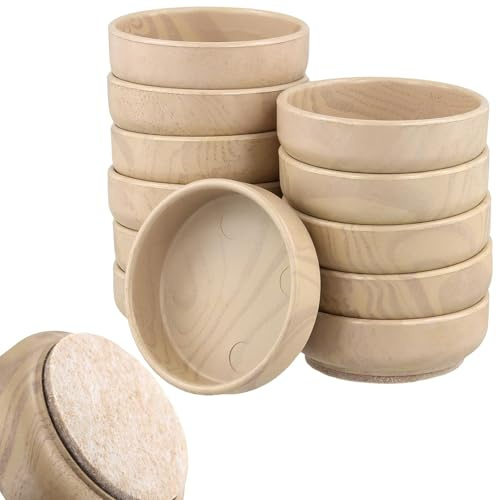 MAKTSAM 12 tazas de ruedas con base de goma de 6 cm, ruedas antideslizantes para muebles, tazas de ruedas para muebles para suelos de madera, protectores de suelo para patas de muebles