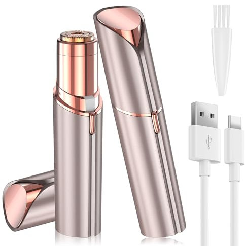 Vexloria Gesichts-Haar-Entferner FüR Frauen, Usb Elektrische Haarentfernung Gesicht Frauen Mit Led-Licht, Schmerzlos Gesichts-Rasierer, Trimmer Frauen FüR KöRper Gesichtshaar Lippen Kinn, Rose Gold