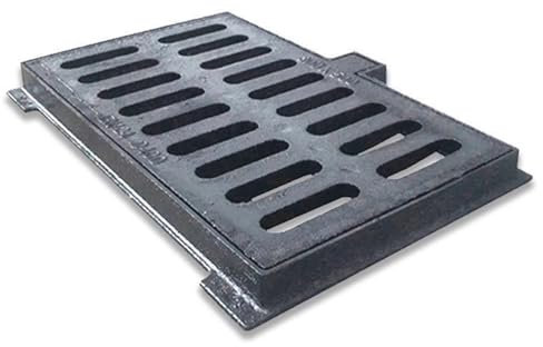 Grille De Drainage Caniveau Grilles et cadres de drainage en fonte ductile de classe B125, couvercles d'égout extérieurs, grilles de caniveau robustes, trottoirs de garage et de maison(75x45x3cm/29.5x