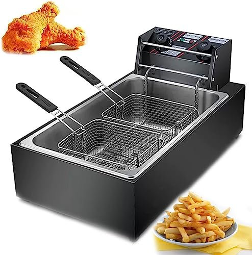 Deep Fryer, Chip Electric Pan, Fat Fryer With Removable Basket And Professional Heating Element, Non Stick Pan & Adjustable Temperature Controls Easy Clean, For Home And Commercial (Color : 20l)
