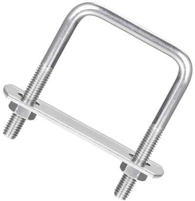 Unifizz Square U-Bolt,3 Set 304 Stainless Steel M6 U Bolts 40mm(1.65) Inner Width 60mm Length with Nuts and Frame Plate for Automobiles Boat Trailer