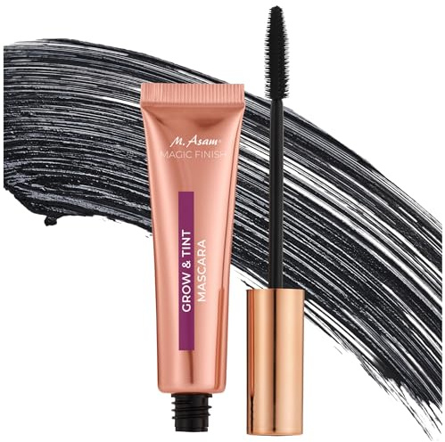 M. Asam MAGIC FINISH Grow & Tint Mascara Deep Black (12ml) – Mascara con siero crescita & effetto tinta, trattamento ciglia per più lunghezza & volume, Ciglia definite & naturalmente più scure, Vegan