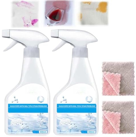 2 Stück 300 Ml Trockenreinigungs-Fleckenspray FüR Unterwegs,Sofort-Fleckenentferner FüR Fett, öL, Lebensmittel, Baumwolle, Leinen Und Synthetik