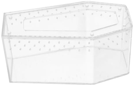 DECHOUS Acrylic Reptile Terrarium 10X10X20Cm Enclosure Box for Gecko Lizard Habitat and Feeding, Insect and Small Pet Observation Cage Suitable for Bearded Dragon and Turtle