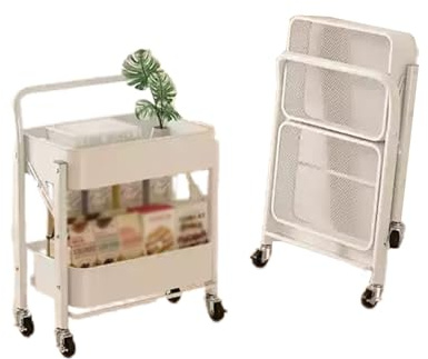 Carrello stretto con ruote, carrello da cucina pieghevole per una facile conservazione Design salvaspazio multiuso uso per soggiorno bagno ufficio e balcone - facile da montare