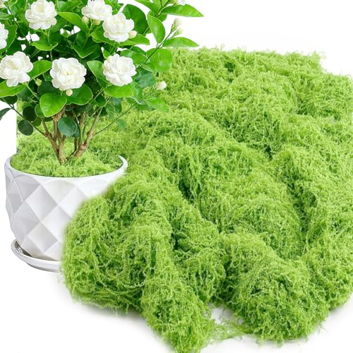MENUY 200 g de musgo artificial para decorar, musgo artificial verde claro, musgo para manualidades, souple et Malléable Respirant et Perméable à l'eau, Grand Teint para pared, cuna, plantas