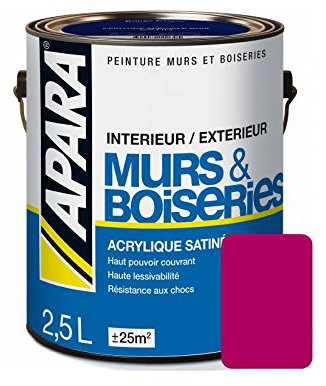 Peinture intérieure couleur, acrylique satinée 0.5 litre Cassis