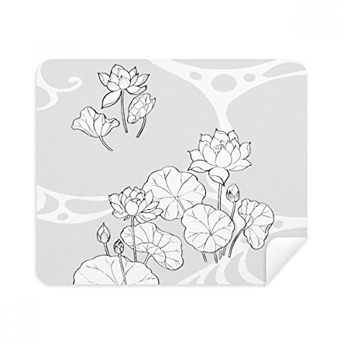 DIYthinker Lotus-Blatt-Lotus-Blumen-Fluss-Blumen-Anlage Telefon Bildschirmreiniger Gläser Reinigungstuch 2Pcs Suede Fabric