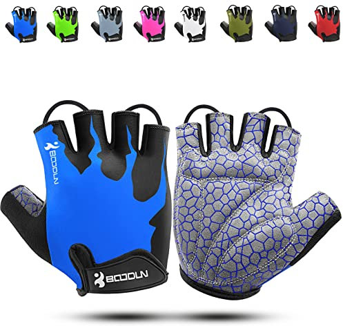 KONVINIT Fahrradhandschuhe Herren Sommer Halbfinger MTB Handschuhe,Radhandschuhe für Mountainbike/Rennrad,Fahrrad Handschuhe Freizeit Herren und Damen,Blue L