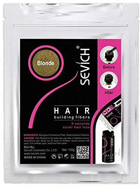 Sevich Haarfasern Haar-Gebäude-Fasern Original-Refill Naturkeratinfasern für dünnes Haar， 100g blond