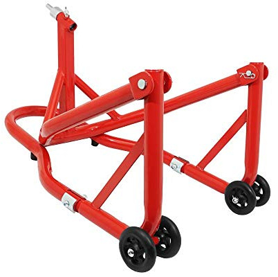 leve-bequille stand moto p2r avant fixation sous te de fourche acier rouge