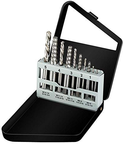 Schraubendreher Linker Hand Bohrer Set 10 stücke Defekte Schraubentferner HSS M2 mit Metall Aufbewahrungskoffer