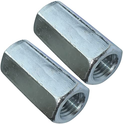 AERZETIX - C49603 - Satz von 2 Verbindungsmuttern distanzmuttern sechskant länglichen M16x50mm - verlängerungsmutter langmuttern - aus kohlenstoffstahl mit metrischem gewinde