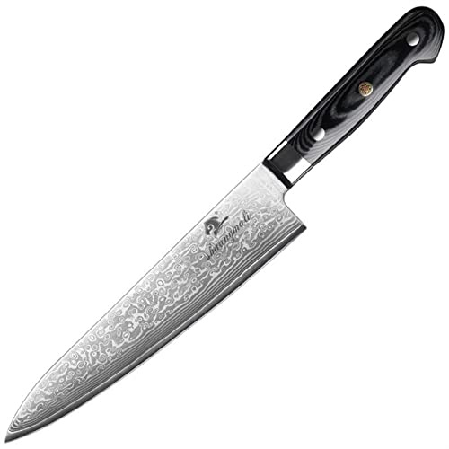Chef Gyuto Couteau 67Layer VG10 Damascus en acier Couteaux de cuisine Sharp Cleaver Couteau à couper la viande Gyuto Couteau avec poignée Couteau de cuisine (Color : 9 Inch Gyuto Knife)