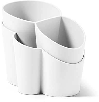 BLIMPLUS Scolaposate Gocciolo 4 scomparti 2 contenitori colore bianco opaco (Arctic) plastica 100% riciclabile, Non Tossico, Facile da Pulire, Base Stabile, Fondo Forato per il Drenaggio dell'acqua