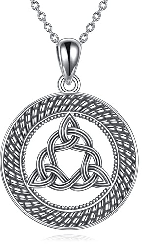 YAFEINI Irische keltische Schmuck Halskette aus Sterling Silber Vintage Endloser Kreis keltischer Knoten Anhänger Geschenke für Damen Mädchen Mutter Tochter Freundin Schwestern