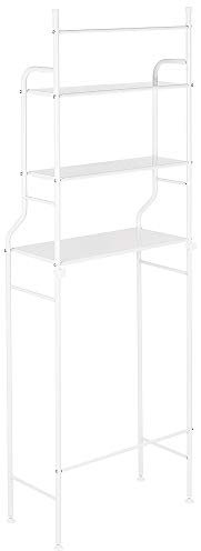 YIMING Etagère de Salle de Bain Meuble de Rangement au-Dessus des Toilettes WC avec 3 Tablettes Meuble Etagères de WC Étagère de Rangement pour Salle de Bains avec 3 Étagères, 157x55x25 cm (Blanc)