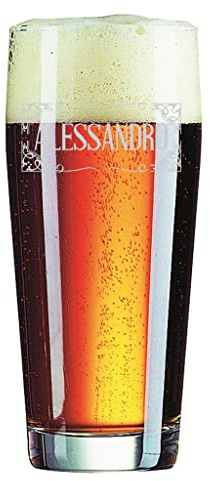 Colorfamily Bicchiere da Birra 40 cl PERSONALIZZABILE con nome Incisione - Idea regalo