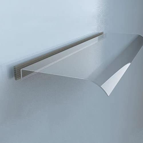 Vordach Überdachung Haustürvordach Pultvordach,Pultbogenvordach aus 3.5 Mm Transparent Polycarbonat,Moderne Vordach für Haustür,Uv Regen Schneeschutz für Tür Fenster Veranda (40x120cm/16x47)
