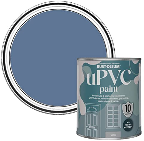 Rust-Oleum Blue uPVC Door and Window Paint In Satin Finish - Blue River 750ml