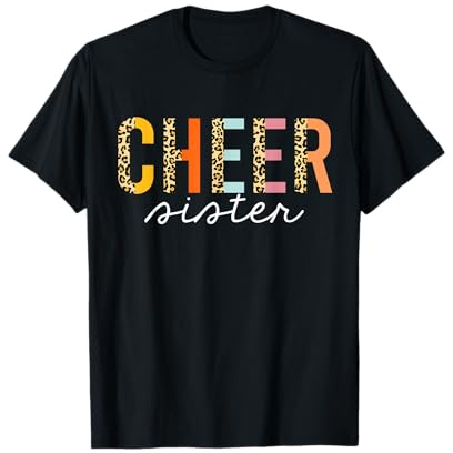 Cheer Sister Leopard Cheerleader Mädchen Cheerleading Big Sis T-Shirt