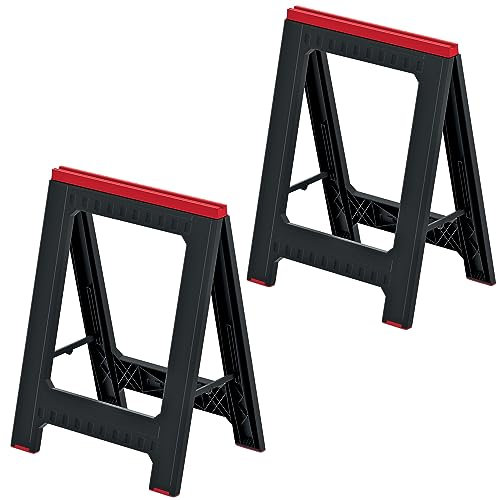 2x Arbeitsbock, Sägebock, Unterstellbock, Werkstattbock, TITAN STAND 77 Cm Schwarz