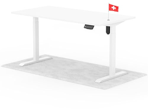 Standable ECO Höhenverstellbarer Schreibtisch 160 x 80 cm I elektrischer Office Table mit 3 Speicherstufen I Schreibtisch höheneinstellbar 70-115 cm I Büro-Tisch mit 1,8 cm Dicke