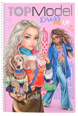 Depesche 12724 TOPModel Dress Me Up - Stickerbuch mit 21 Seiten zum Gestalten schicker Outfits, Malheft mit 7 Stickerbogen