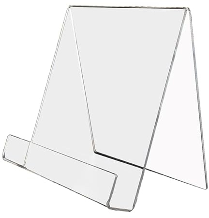 Perfeclan Kochbuchhalter aus Acryl, transparenter Buchständer, Buchstütze, transparenter Buchständer für Menüposter, Bücher, Broschüren zum Lesen, A4