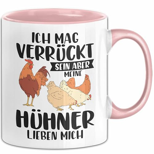 Hühnerstall Tasse Hühner Hahn Bauernhof Bäuerin Geschenk Huhn Geschenkidee Kaffee-Becher (Rosa)