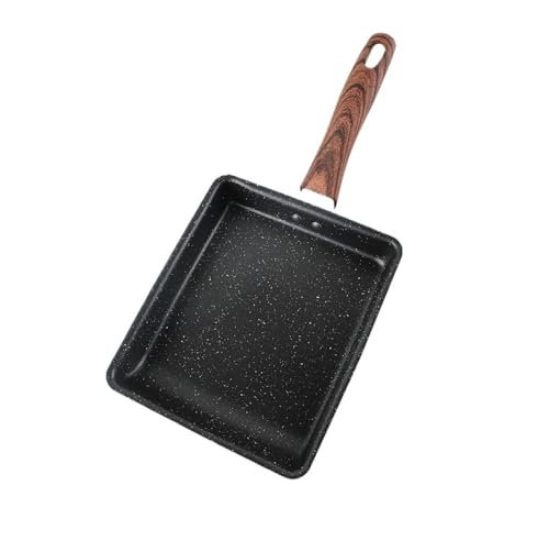 ZHONGZD Sartén Antiadherente Cuadrada De Estilo Japonés Sartén Antiadherente De Piedra Médica Adecuada para Estufa(16.5x19.5cm)
