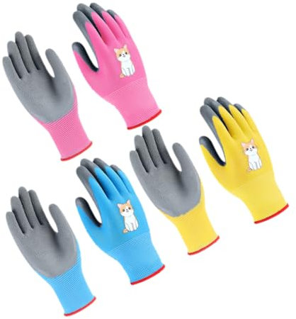 ORFOFE 3paare Junge Mädchen-gartenhandschuhe Aus Latex Stabile Und Sichere Arbeitshandschuhe Für Gartenarbeit Und Haushalt Vielseitig Einsetzbar Und Langlebig