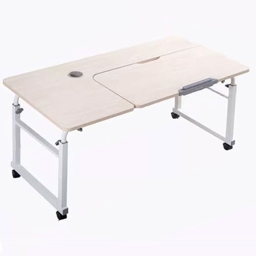 Bett Tisch Überbetttisch Mit Rollen 8-Fach Verstellbare Tischplatte Gestell Aus Kohlenstoffstahl Betttisch Anheben Und Verbreitern Zwei Größen(120 * 60 * 85CM)