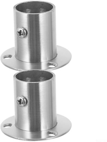 Soporte de acero inoxidable para barra de armario con brida para soluciones de armario (28 mm)