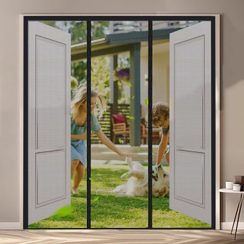 Insektenschutzrollo füR Dachfenster 240x220cm Schwarz Stärkere Magneten Fliegengittertüren Fliegengitter Doppel Tür Magnet Magnet Fliegengitter
