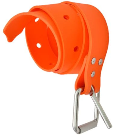 Tauchergewichtgürtel – Beschwerungsgürtel für Apnoe, Tauchzubehör, verstellbares Silikongewichtsgurt, Ausrüstung für Taucher, Unterwasserjagd und Extremwassersport, Orange, Se référer au descriptif