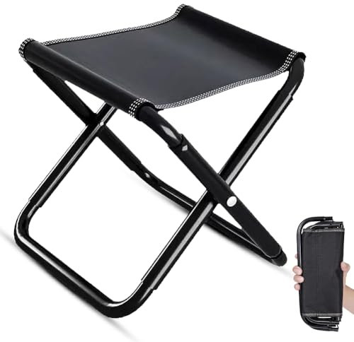 CEWROM Camping Hocker Tragbarer Klapphocker, Mini-Klappstuhl für den Außenbereich, Leicht Sitz Falthocker Klappbar für Angeln, Camping, Reisen, Wandern, Garten mit Aufbewahrungsbeutel