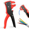 Pince a Denuder, 2 en 1 Pince à Dénuder Automatique, Denudeur de Fil Electrique Multifonction Réglable, Pince Coupante, Outil de Réparation Électronique et Automobile (Rouge)