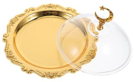 Hemobllo Plat De Service Rétro Transparent Avec Cloche Acrylique Pour Snacks Et Fruits Élégance Européenne Pour Décoration De Salle à Manger Et Usage Quotidien