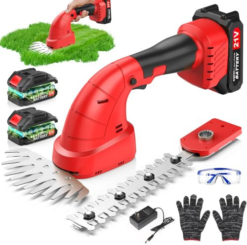 Lmozim 21V Taille haie à Batterie 4.0Ah 2-en-1 Taille-haie Electrique sans Fil avec Moteur Brushless 8500tr/MIN Autonomie 150 minutes Coupe Bordure Cisailles à Arbustes pour le Jardin, la Pelouse et l