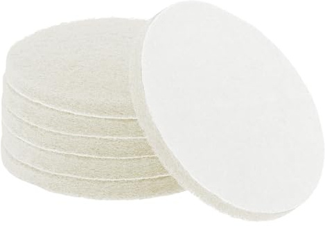 sourcing map 6pcs Scrubber Scouring Pads 450 Grits 5 Inch Drill Power Brush Hoop and Loop Surface Conditioning Disc Drill Scuffing Disc Scrub Pads for Home Kitchen Cleaning, White