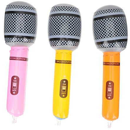 Didiseaon Microphone Gonflable pour Garçon Fille Cognitif Accessoire de Fête pour Animations Musicales pour Fêtes et Thèmes Musicaux